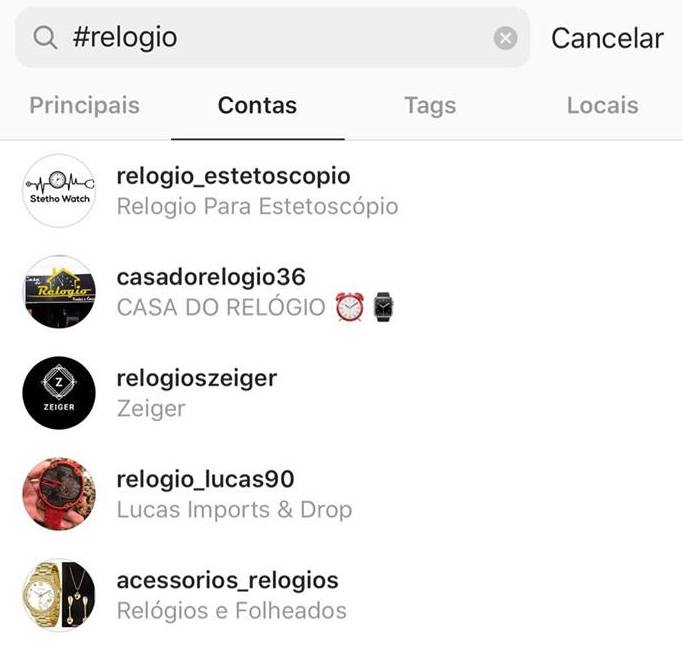 hashtags relógios instagram